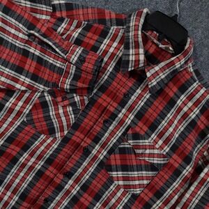 Vintage Winter Run Shirt Mens 2XL Red Plaid Flannel‎ Button Front Made USA 90s